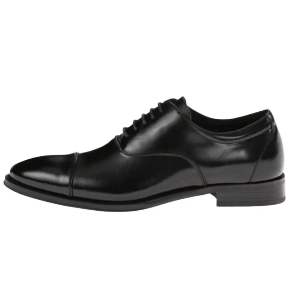 Stacy Adams Mens Black Leather Cap Toe Oxford Dress Shoes Formal Business Size 7